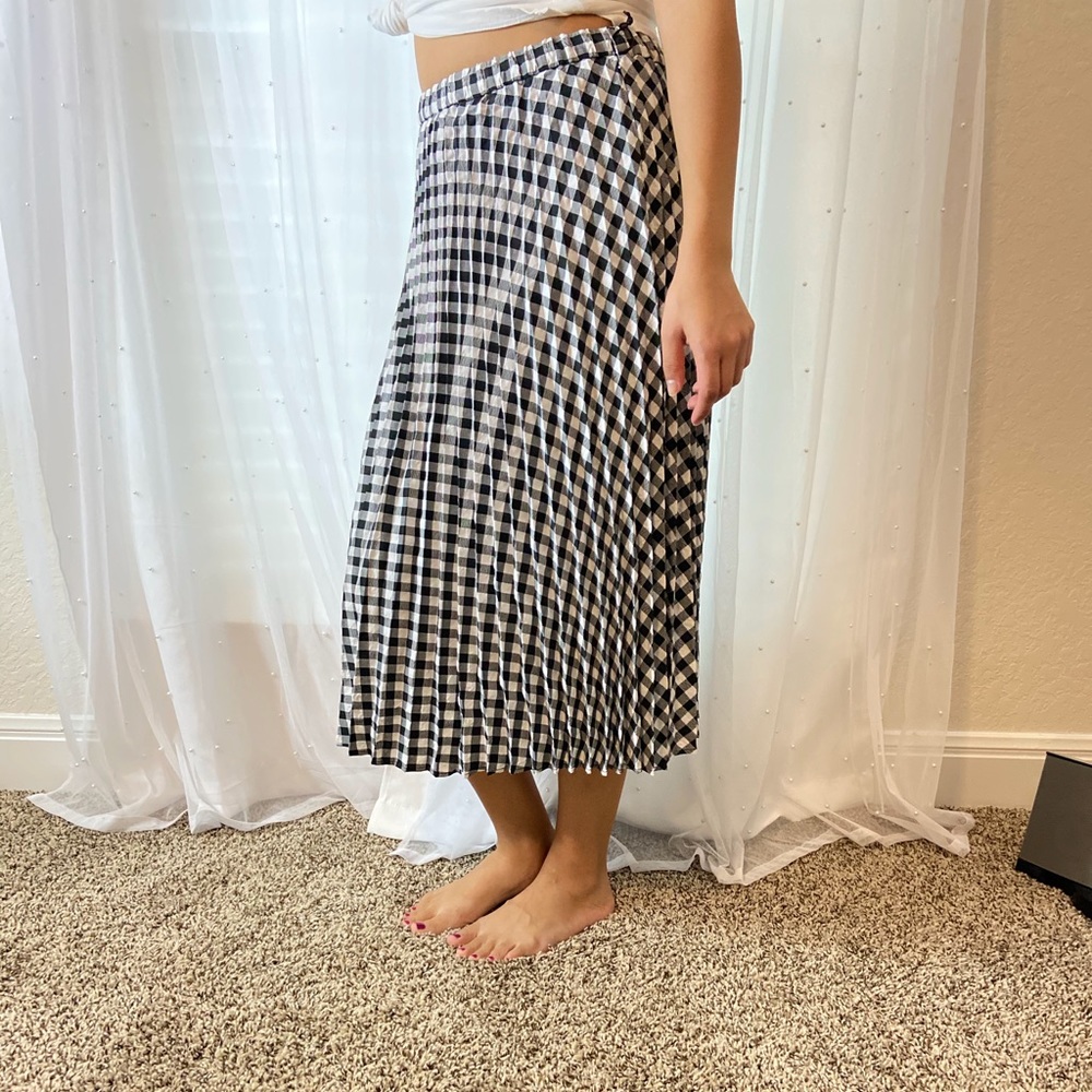Rachel Zoe checkered pleated skirt